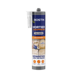 Bostik Mortier Express Ton Pierre – Mastic Acrylique Granuleux Prêt à l’Emploi – Aspect Ciment – Réparation de Joints & Fissures