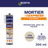 Bostik Mortier Express Ton Pierre – Mastic Acrylique Granuleux Prêt à l’Emploi – Aspect Ciment – Réparation de Joints & Fissures