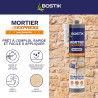 Bostik Mortier Express Ton Pierre – Mastic Acrylique Granuleux Prêt à l’Emploi – Aspect Ciment – Réparation de Joints & Fissures