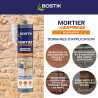Bostik Mortier Express Ton Pierre – Mastic Acrylique Granuleux Prêt à l’Emploi – Aspect Ciment – Réparation de Joints & Fissures