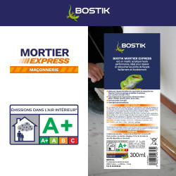 Bostik Mortier Express Ton Pierre – Mastic Acrylique Granuleux Prêt à l’Emploi – Aspect Ciment – Réparation de Joints & Fissures