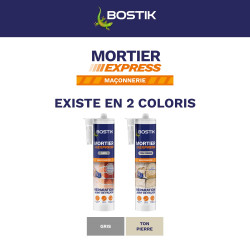 Bostik Mortier Express Ton Pierre – Mastic Acrylique Granuleux Prêt à l’Emploi – Aspect Ciment – Réparation de Joints & Fissures