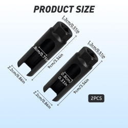 2pcs Douille Sonde Lambda 22mm 1/2", Douille Fendue 22 Ouverte pour Oxygen Sensor Lambda Probe Socket Remover, CRV Acier Au Chro