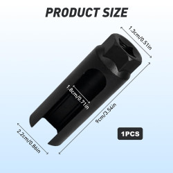 1pcs Douille Sonde Lambda 22mm 1/2", Douille Fendue 22 Ouverte pour Oxygen Sensor Lambda Probe Socket Remover, CRV Acier Au Chro