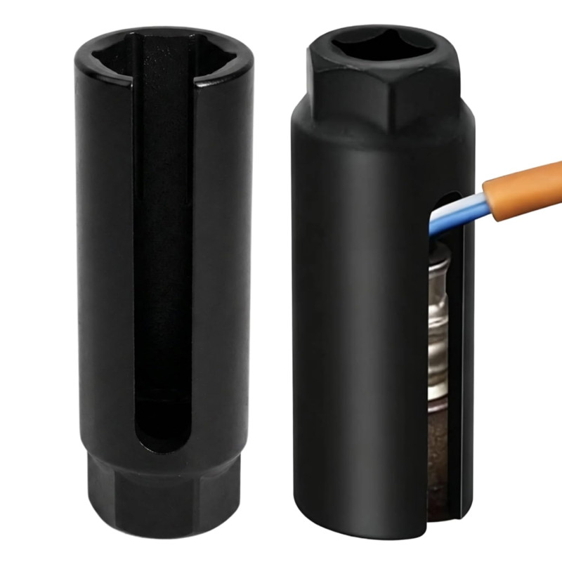 1pcs Douille Sonde Lambda 22mm 1/2", Douille Fendue 22 Ouverte pour Oxygen Sensor Lambda Probe Socket Remover, CRV Acier Au Chro
