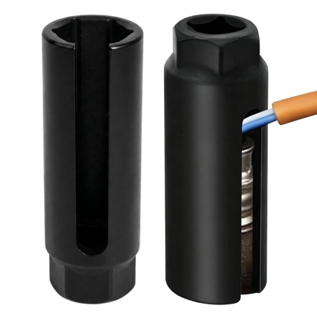 1pcs Douille Sonde Lambda 22mm 1/2", Douille Fendue 22 Ouverte pour Oxygen Sensor Lambda Probe Socket Remover, CRV Acier Au Chro
