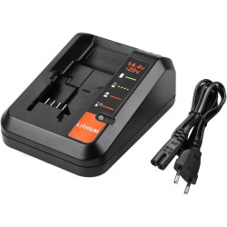 Energup chargeur de rechange 3a pour noir & decker chargeur 18v compatible pour noir+decker batterie 18v bl2018 bl4018 bl1518 lb