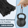 Serre Cable Serflex Noir Réutilisable,100Pièces 300mmx4,8mm Collier de Serrage, Attache Câble Durable Résistant au UV, Zip Ties 