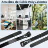 Serre Cable Serflex Noir Réutilisable,100Pièces 200mmx4,8mm Collier de Serrage, Attache Câble Durable Résistant au UV, Zip Ties 