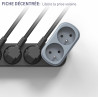 Electraline 531196 Adaptateur Fiche Multiprise Biplite Prima 2 Prises françaises 16A, Adaptateur Murale, Blanc