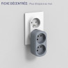 Electraline 531196 Adaptateur Fiche Multiprise Biplite Prima 2 Prises françaises 16A, Adaptateur Murale, Blanc