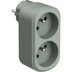 Electraline 531196 Adaptateur Fiche Multiprise Biplite Prima 2 Prises françaises 16A, Adaptateur Murale, Blanc