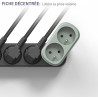 Electraline 531196 Adaptateur Fiche Multiprise Biplite Prima 2 Prises françaises 16A, Adaptateur Murale, Blanc