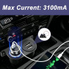 Prise Allume Cigare USB, Panneau Prise 12V 24V avec Double Port USB et Voyant LED, Répartiteur d’Alimentation à Montage Fixe Câb