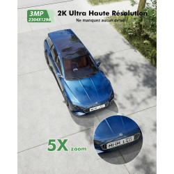 YESYAMO 2K Camera Surveillance WiFi Exterieure sans Fil Batterie-Panneau Solaire Amovible, 360° PTZ, Camera Exterieur Solaire(2.