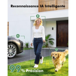 YESYAMO 2K Camera Surveillance WiFi Exterieure sans Fil Batterie-Panneau Solaire Amovible, 360° PTZ, Camera Exterieur Solaire(2.