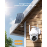 YESYAMO 2K Camera Surveillance WiFi Exterieure sans Fil Batterie-Panneau Solaire Amovible, 360° PTZ, Camera Exterieur Solaire(2.