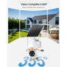 YESYAMO 2K Camera Surveillance WiFi Exterieure sans Fil Batterie-Panneau Solaire Amovible, 360° PTZ, Camera Exterieur Solaire(2.