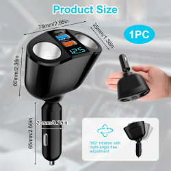 Répartiteur allume-cigare de voiture pour véhicules 12 V/24 V, adaptateur chargeur de voiture avec 2 ports allume-cigare, 2 port