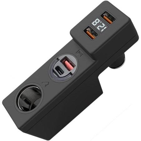Chargeur de voiture USB avec affichage de la tension LED pour Golf 7 7.5 avec charge rapide multi-protocole (3A1C)