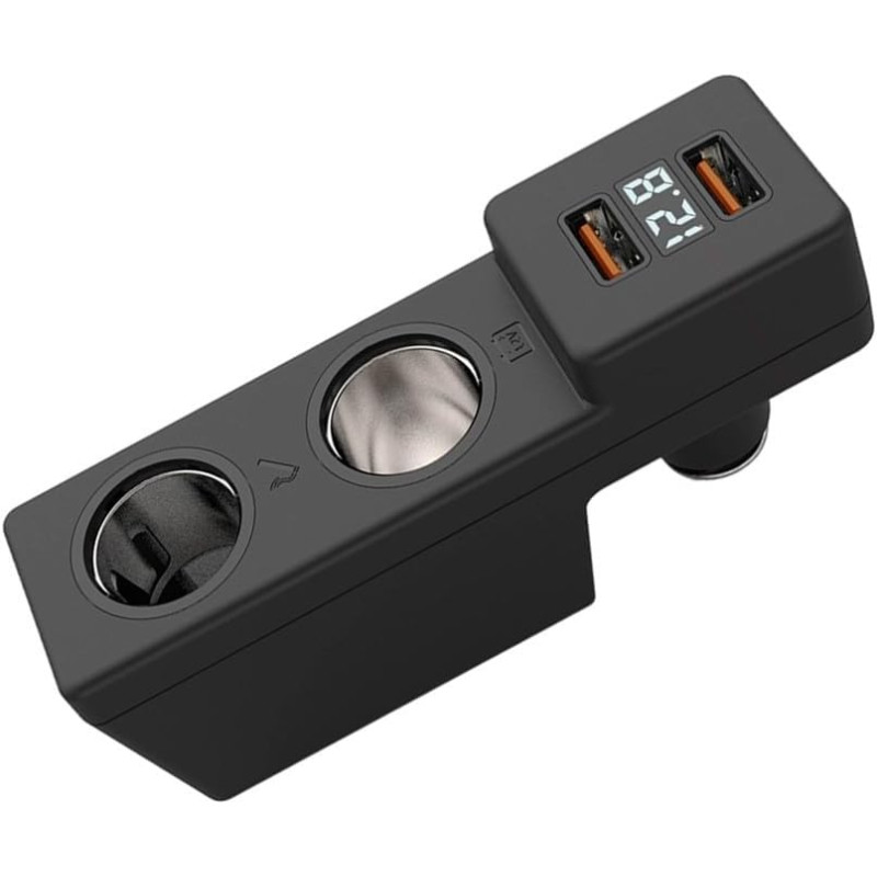 Chargeur de voiture USB avec affichage de la tension LED pour Golf 7 7.5 avec charge rapide multi-protocole (2 USB)