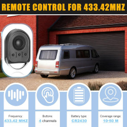 Remplacement Télécommande S0mfy RTS de 433,42 MHz, Compatible avec Motorisation Portail et Porte de Garage, Télécommande S0mfy 4