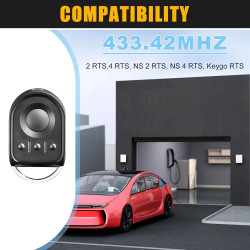 Remplacement Télécommande S0mfy RTS de 433,42 MHz, Compatible avec Motorisation Portail et Porte de Garage, Télécommande S0mfy 4