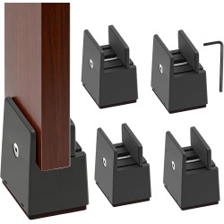 Rehausseurs de Meubles Réglables, Lot de 4 Rehausseurs de Meubles de 5 cm avec Pince à vis, pour Rehausseur de Meubles Carrés de