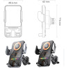 Support De Téléphone Rotatif Intelligent Et Chargeur sans Fil 2-en-1 pour Voiture, Sueean Support Telephone Voiture Magnetiqu, U