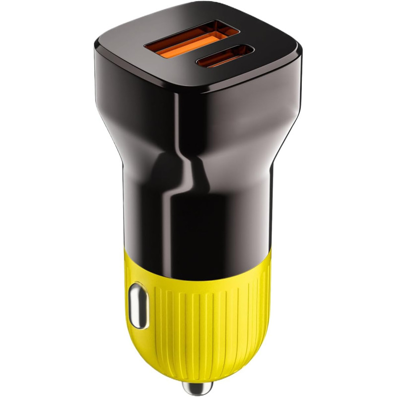 Chargeur de voiture rapide | 50 W en de zinc antidérapant | Adaptateur de voiture portable antidérapant pour téléphone, casque, 