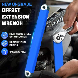 Clé D'extension Décalée,Angle Fix Pro Outil,Cle Extension Decalee Avec jeu d'embouts de tournevis,Adaptateurs Carrés de 1/2", 1/