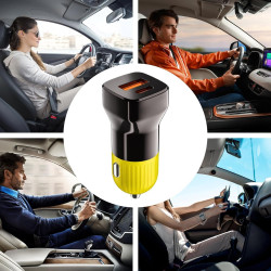 Chargeur de voiture rapide | 50 W en de zinc antidérapant | Adaptateur de voiture portable antidérapant pour téléphone, casque, 