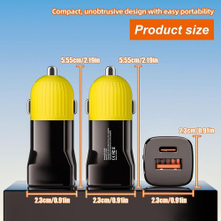 Chargeur de voiture rapide | 50 W en de zinc antidérapant | Adaptateur de voiture portable antidérapant pour téléphone, casque, 