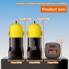 Chargeur de voiture rapide | 50 W en de zinc antidérapant | Adaptateur de voiture portable antidérapant pour téléphone, casque, 