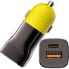 Chargeur de voiture rapide | 50 W en de zinc antidérapant | Adaptateur de voiture portable antidérapant pour téléphone, casque, 