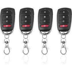 Telecommande Universelle Portail 433 Mhz, 4Pcs télécommande portail, Duplicateur de Porte de Garage Telecommande à 4 Boutons, Co