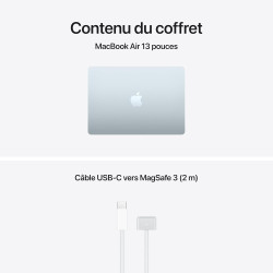 Apple MacBook Air 13 Pouces Portable avec Puce M5 : Écran Liquid Retina 13,6 Pouces, Mémoire unifiée 16 Go, SSD 512 Go, Touch ID