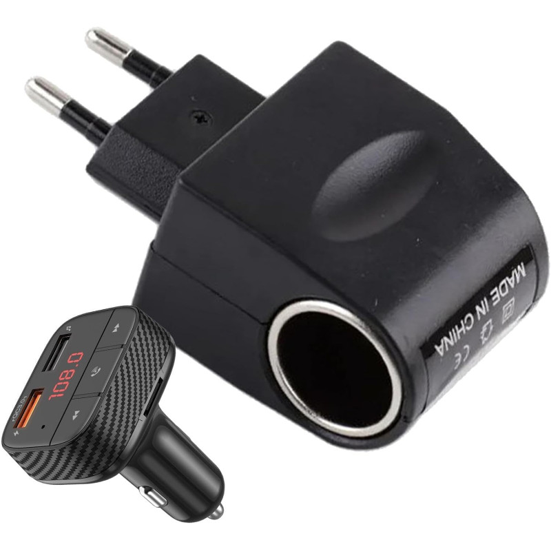 Adaptateur De Prise De Voiture, Adaptateurs De Voitures pour Prise De Courant | Convertisseur Sallume-Cigare 220 V À 12 V avec I