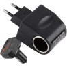 Adaptateur De Prise De Voiture, Adaptateurs De Voitures pour Prise De Courant | Convertisseur Sallume-Cigare 220 V À 12 V avec I