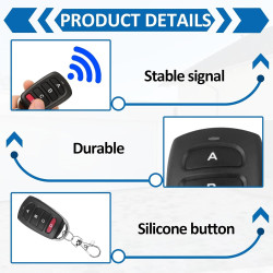 Telecommande Universelle Portail 433 Mhz, 4Pcs télécommande portail, Duplicateur de Porte de Garage Telecommande à 4 Boutons, Co