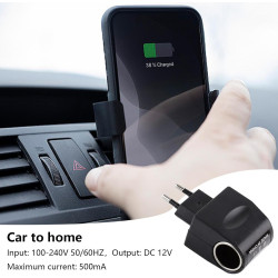Adaptateur De Prise De Voiture, Adaptateurs De Voitures pour Prise De Courant | Convertisseur Sallume-Cigare 220 V À 12 V avec I