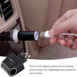 Adaptateur De Prise De Voiture, Adaptateurs De Voitures pour Prise De Courant | Convertisseur Sallume-Cigare 220 V À 12 V avec I