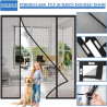 Moustiquaire Porte Double Rideau Magnétique 270x230cm Éloigne les mouches et moustiques tout en laissant entrer l'air frais pour