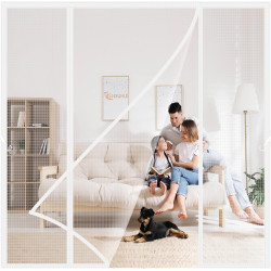 Moustiquaire pour Baies Vitrées Magnétique 270x230cm Moustiquaire en pour es Avec Aimants Puissants Bande Magique Plein Cadre Po