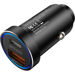 38 W USB C 12 V Adaptateur Allume-Cigare （PD&QC3.0 Chargeur Allume-Cigare ） pour iPhone 17 16 15 14 13 12 11 Pro Max Samsung Gal