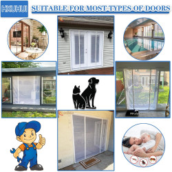 Moustiquaire pour Baies Vitrées Magnétique 270x230cm Moustiquaire en pour es Avec Aimants Puissants Bande Magique Plein Cadre Po