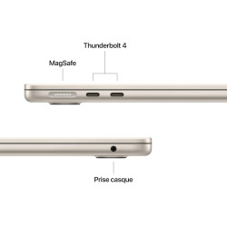 Apple MacBook Air 13 Pouces Portable avec Puce M5 : Écran Liquid Retina 13,6 Pouces, Mémoire unifiée 24 Go, SSD 1 to, Touch ID, 