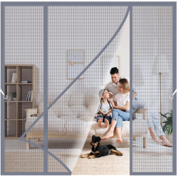 Porte Moustiquaire Magnétique Double Battant 270x230cm Très Dense Aimantée Rideau Anti Mouches et es Fermeture Automatique Sans 