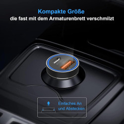 38 W USB C 12 V Adaptateur Allume-Cigare （PD&QC3.0 Chargeur Allume-Cigare ） pour iPhone 17 16 15 14 13 12 11 Pro Max Samsung Gal