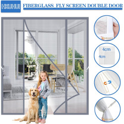 Porte Moustiquaire Magnétique Double Battant 270x230cm Très Dense Aimantée Rideau Anti Mouches et es Fermeture Automatique Sans 